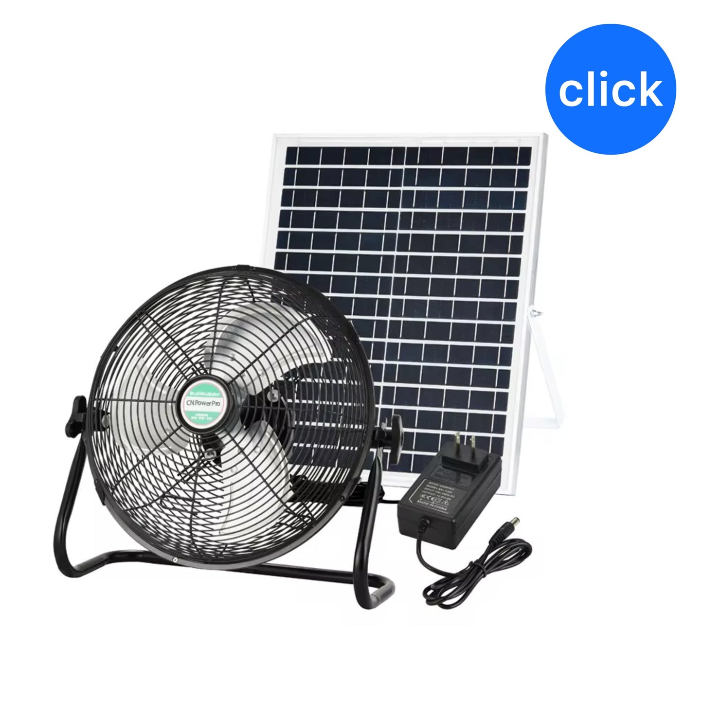 VENTILADOR SOLAR CON PANEL DE BASE 3 VELOCIDADES