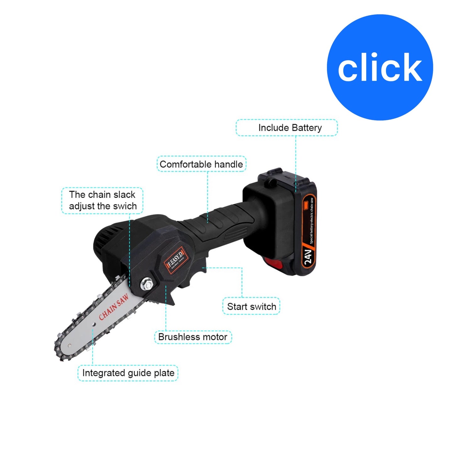 MOTOSIERRA PODADORA RECARGABLE 1 Y 2 BATERÍAS