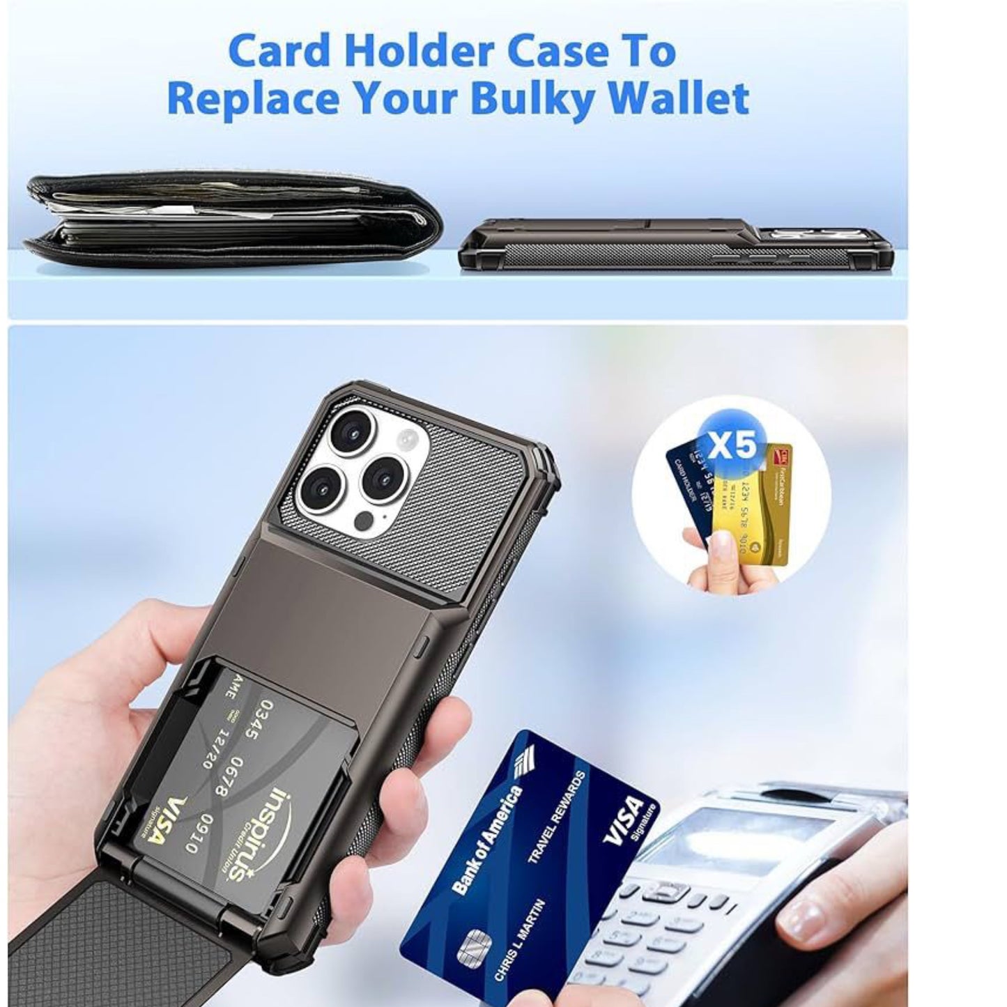 COBERTOR CON TARJETERO IPHONE 16 PRO MAX