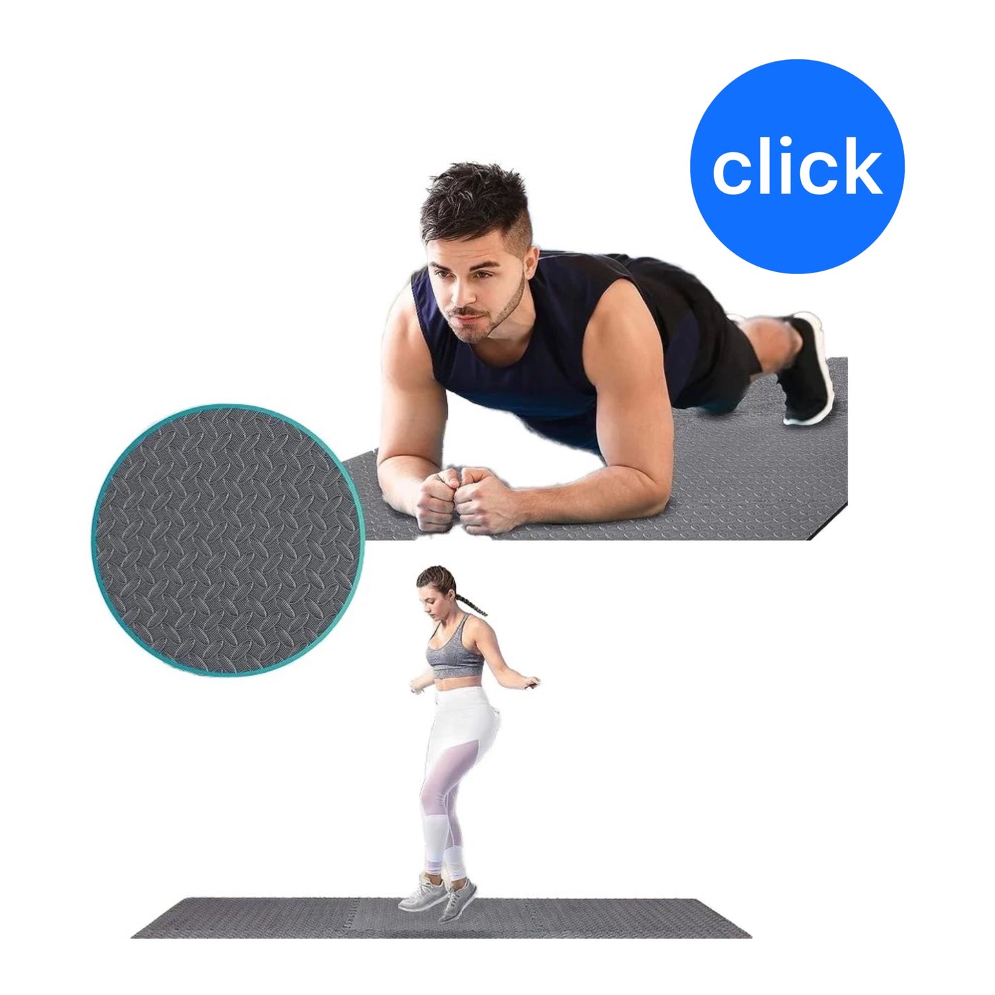 ALFOMBRA DE GOMA PARA PISO 61x61 CM/ 12 PIEZAS