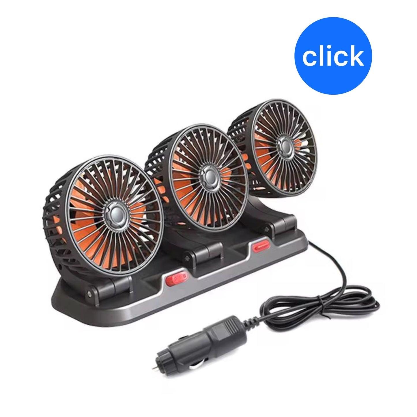 VENTILADOR PARA CARRO 3 CABEZAS 12/24 V