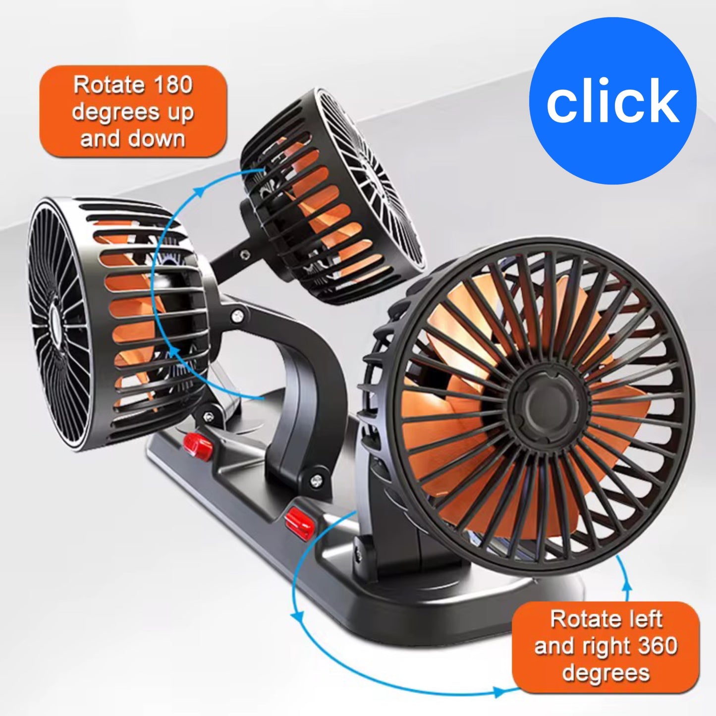 VENTILADOR PARA CARRO 3 CABEZAS 12/24 V
