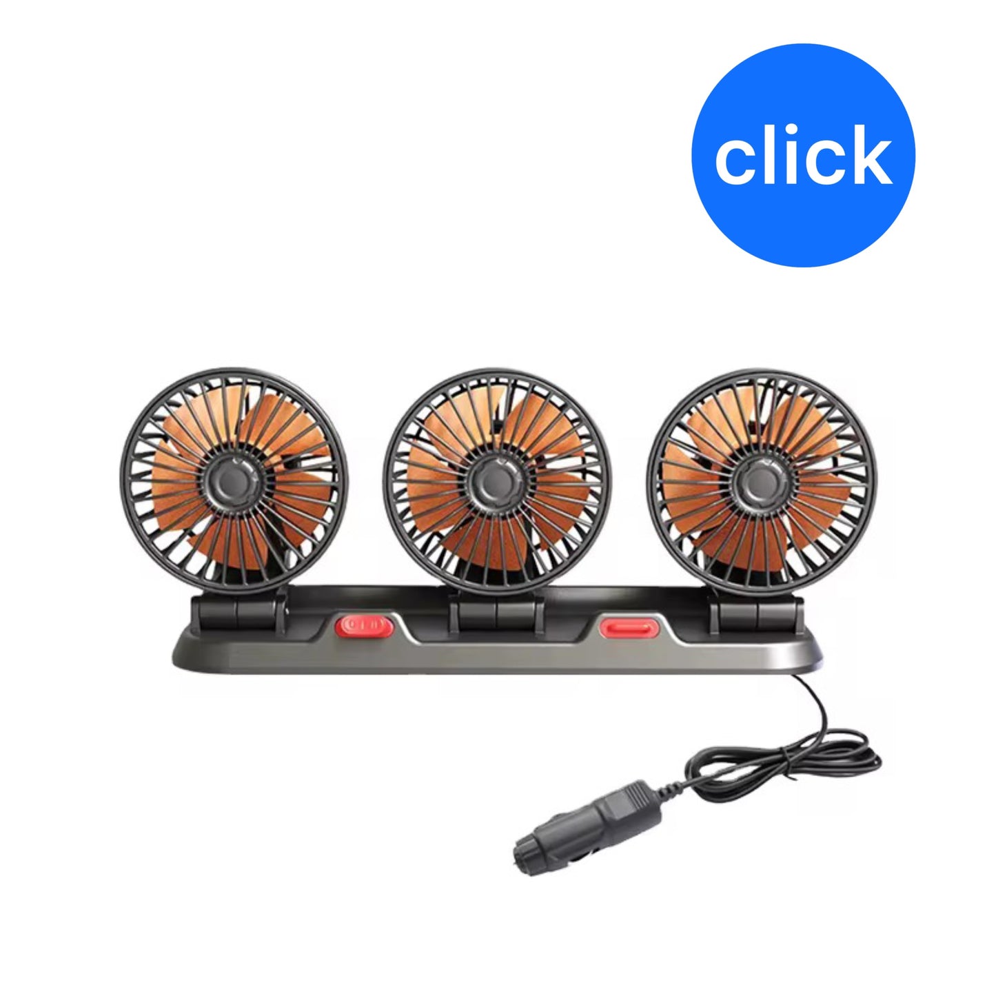 VENTILADOR PARA CARRO 3 CABEZAS 12/24 V