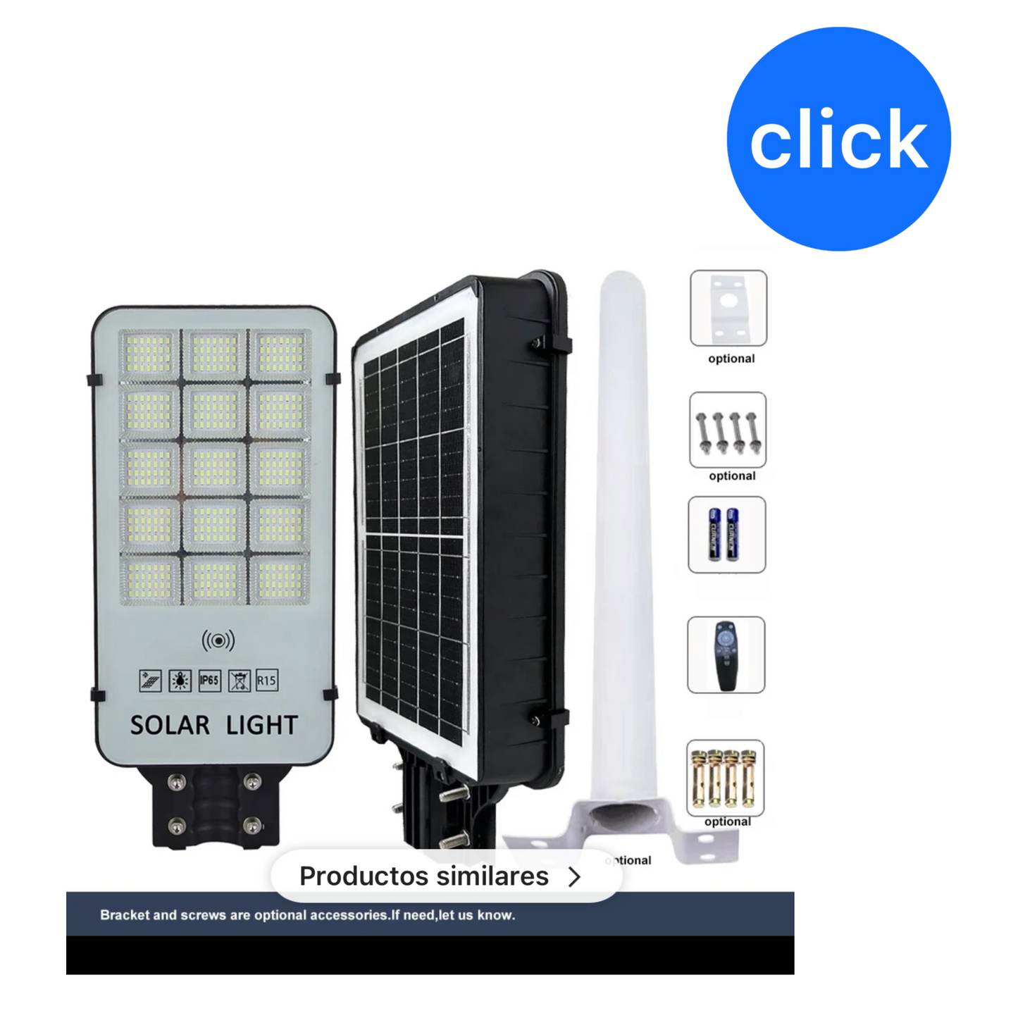 FAROLA SOLAR 1500 WATTS CON PANEL SOLAR