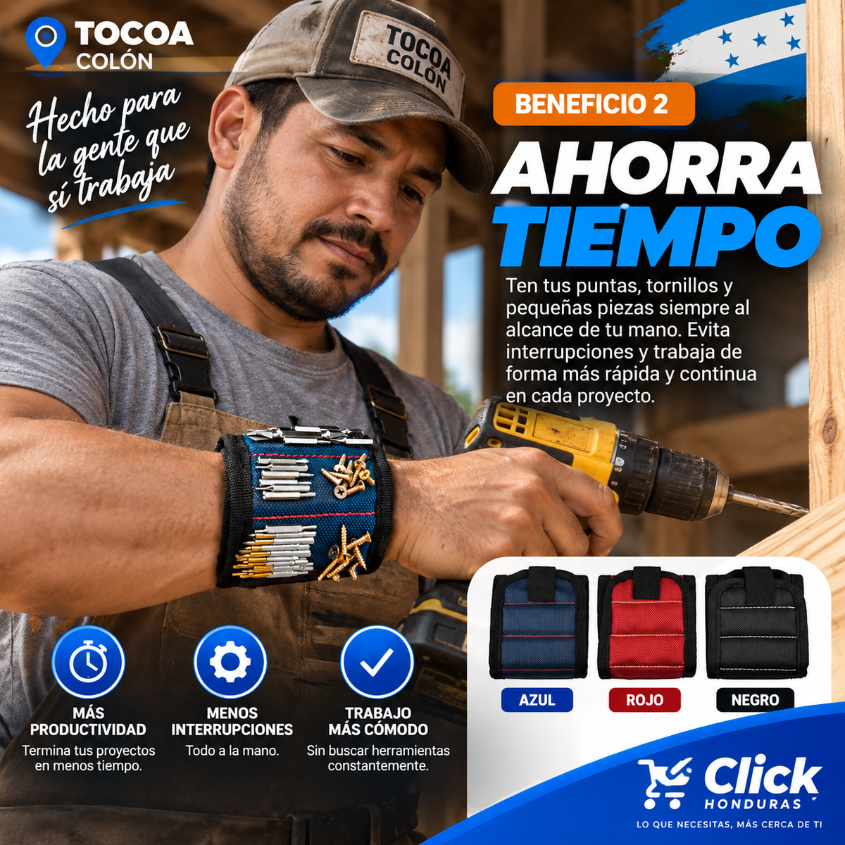 PULSERA MAGNÉTICA PARA HERRAMIENTAS | LLEVA TORNILLOS Y PUNTAS SIEMPRE A LA MANO