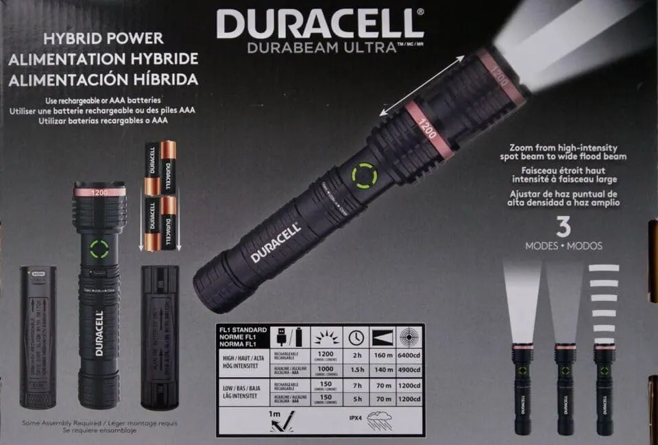 LINTERNA DURACELL HÍBRIDA DE ALTA CALIDAD