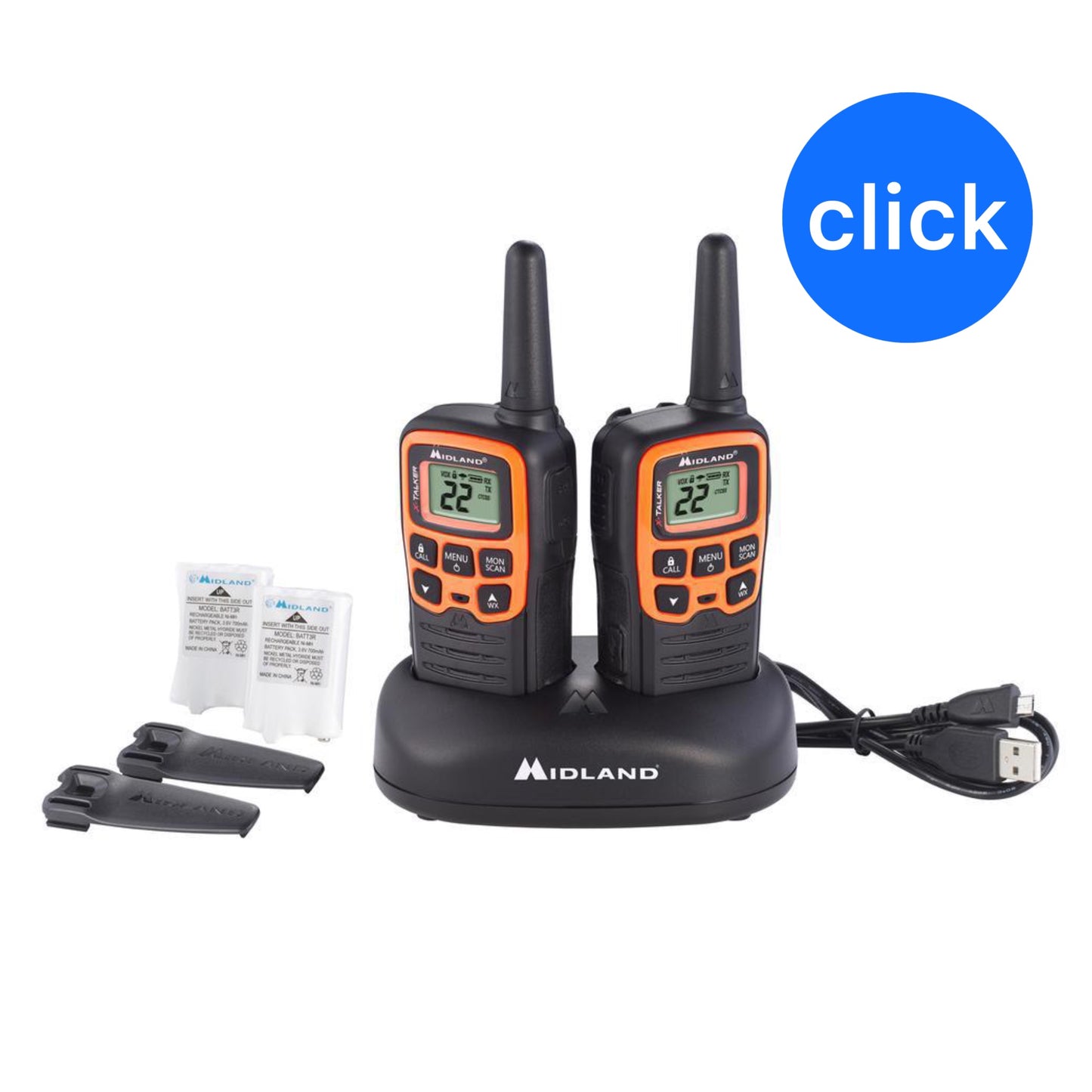 JUEGO RADIOS DE COMUNICACIÓN ALTA CALIDAD MIDLAND PACK 2 PIEZAS