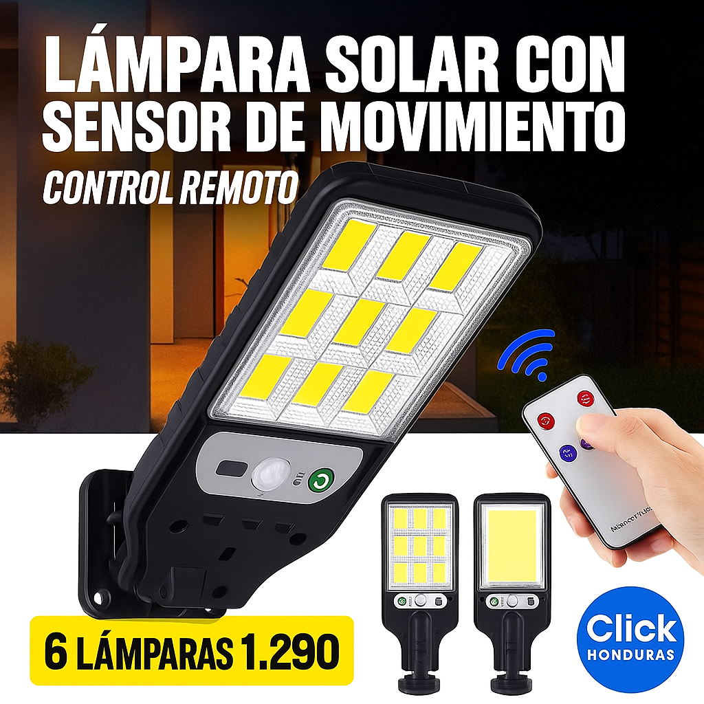 PAQUETE 6 LÁMPARAS SOLARES CON SENSOR DE MOVIMIENTO