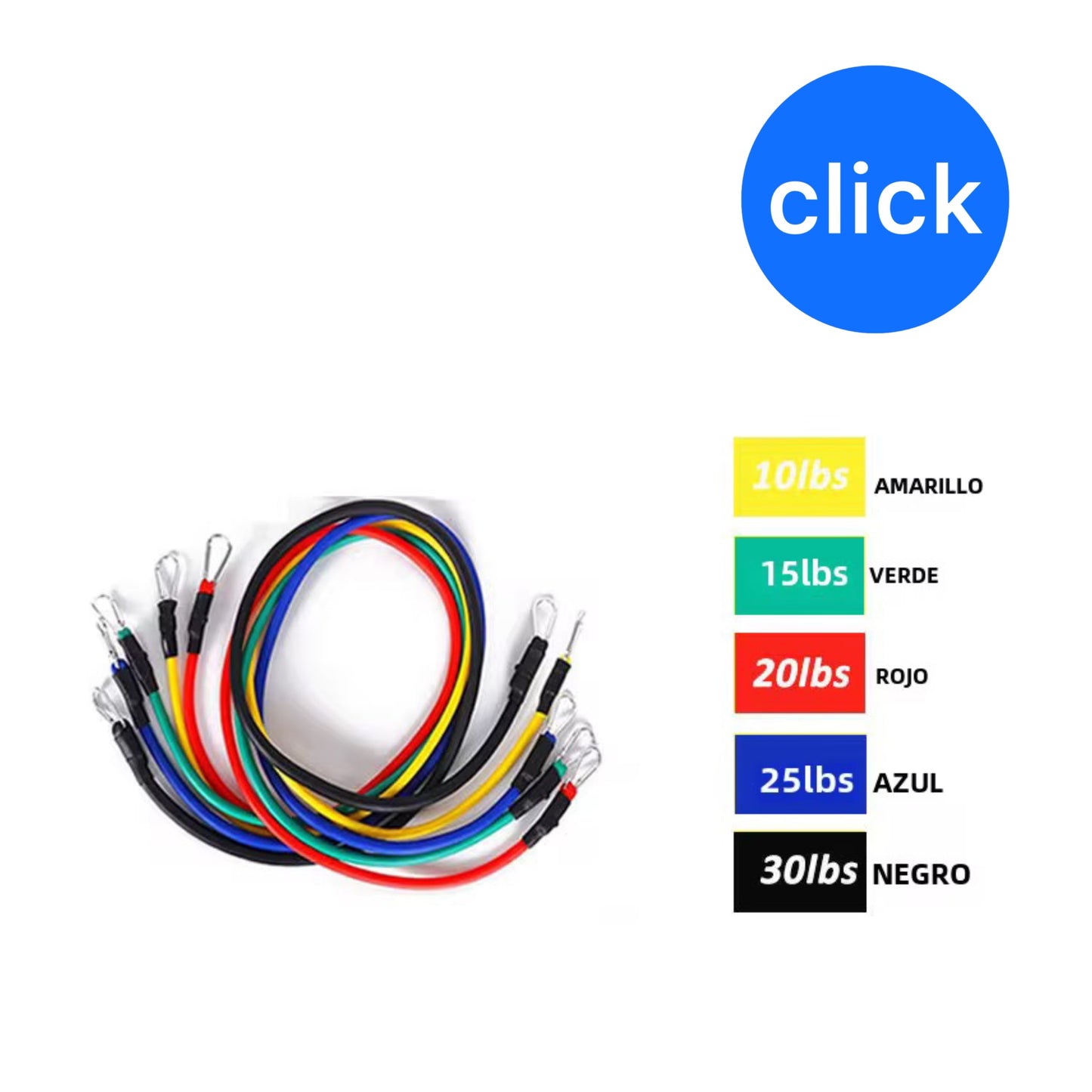 JUEGO BANDAS DE RESISTENCIA 12 PIEZAS