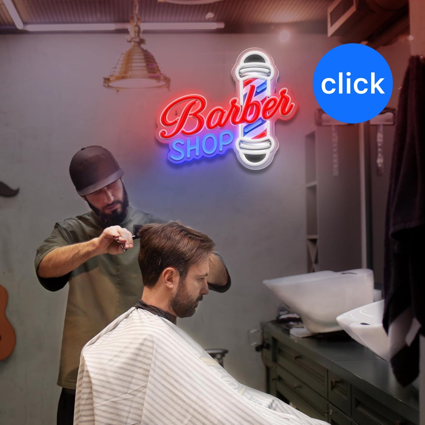 RÓTULO LED BARBERÍA