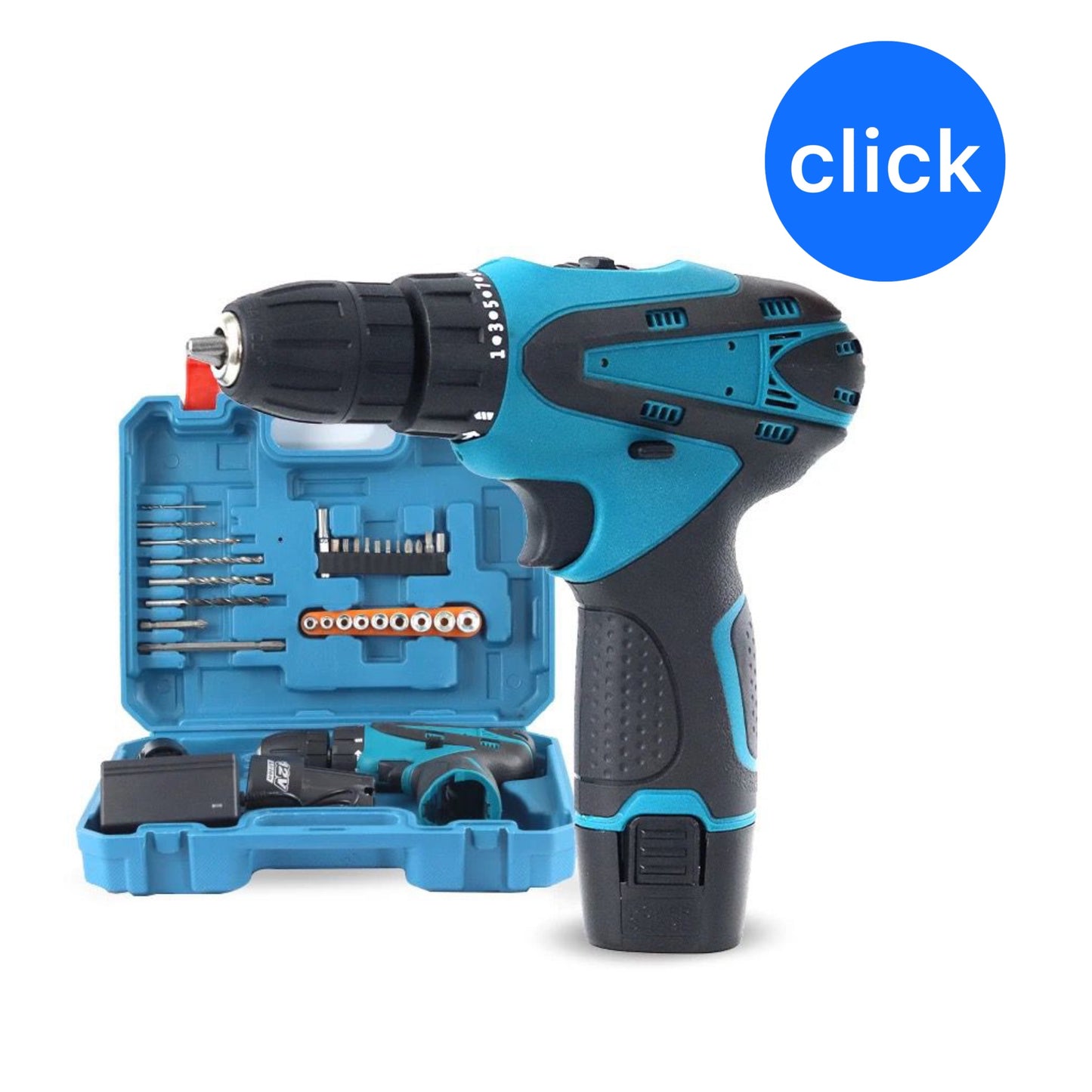 TALADRO UNIVERSAL PARA EL HOGAR CON BRICAS Y ESTUCHE