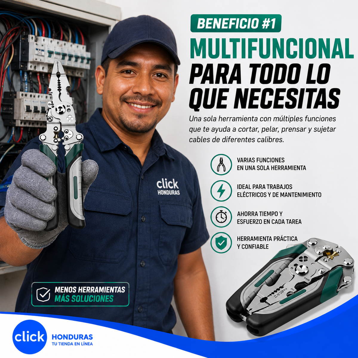 ALICATE UNIVERSAL PARA ELECTRICISTA TENAZA CORTADORA DE CABLE