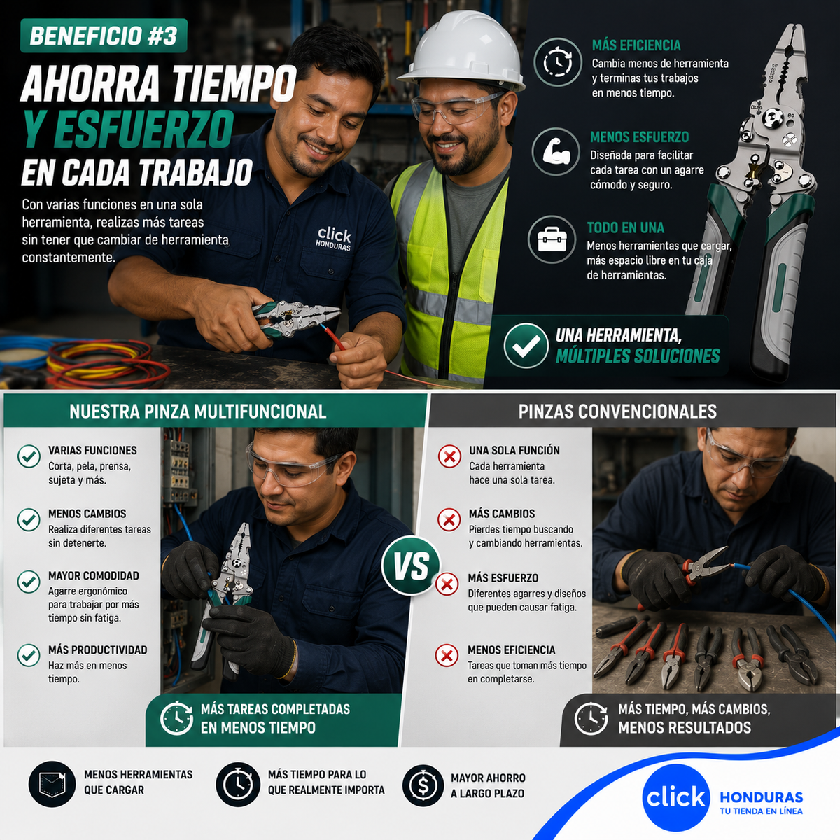 ALICATE UNIVERSAL PARA ELECTRICISTA TENAZA CORTADORA DE CABLE