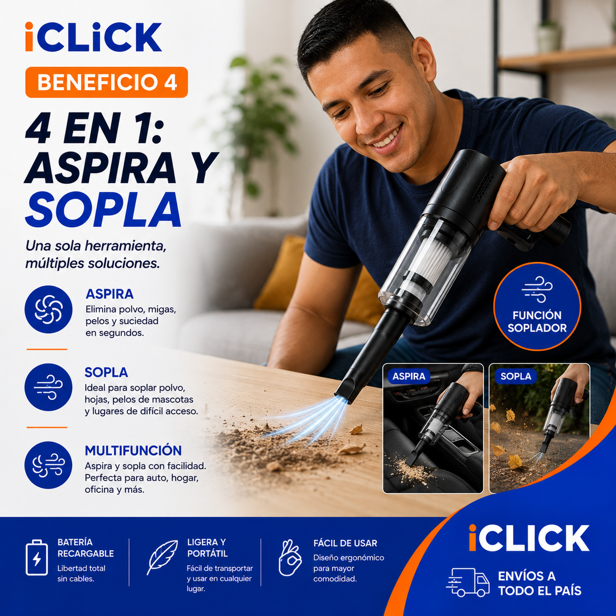 ASPIRADORA ULTRA POTENTE MULTIFUNCIONAL