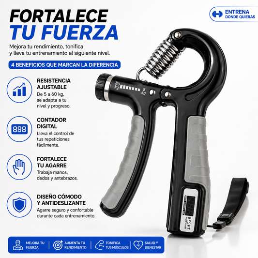 PINZA DE RESISTENCIA HAND GRIP AJUSTABLE CON CONTADOR DIGITAL