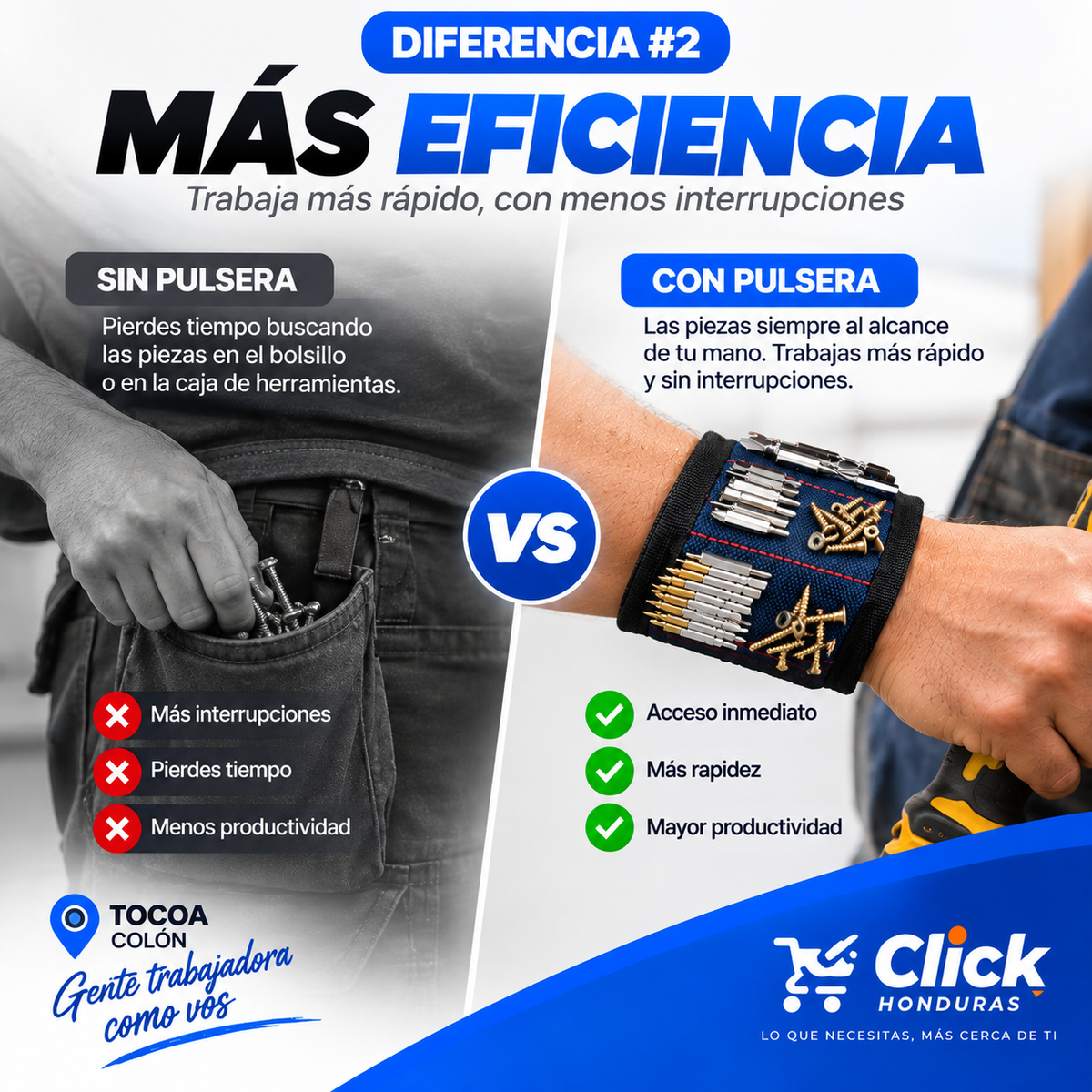 PULSERA MAGNÉTICA PARA HERRAMIENTAS | LLEVA TORNILLOS Y PUNTAS SIEMPRE A LA MANO