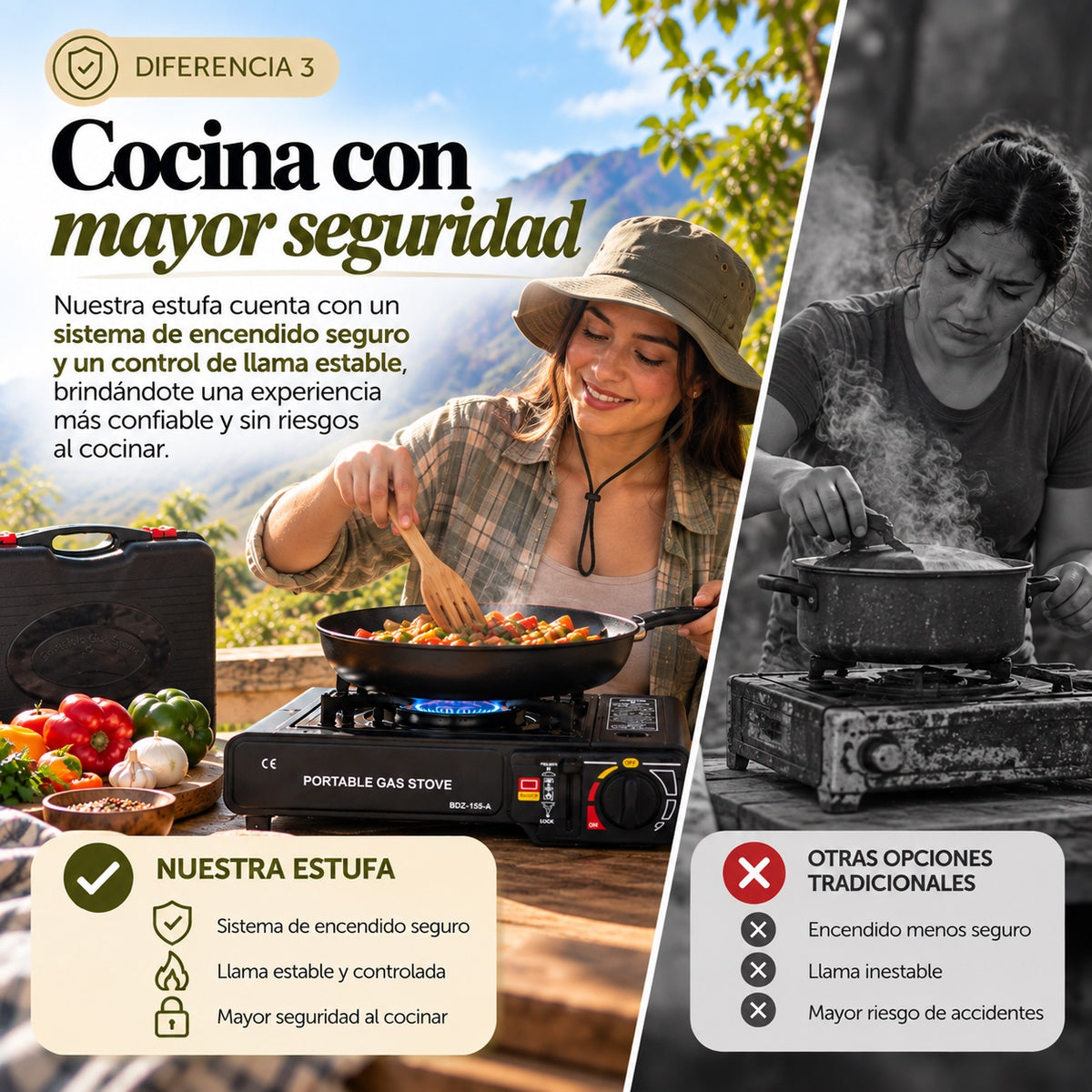 ESTUFA DE GAS DE 1 QUEMADOR PROTATIL CON ESTUCHE
