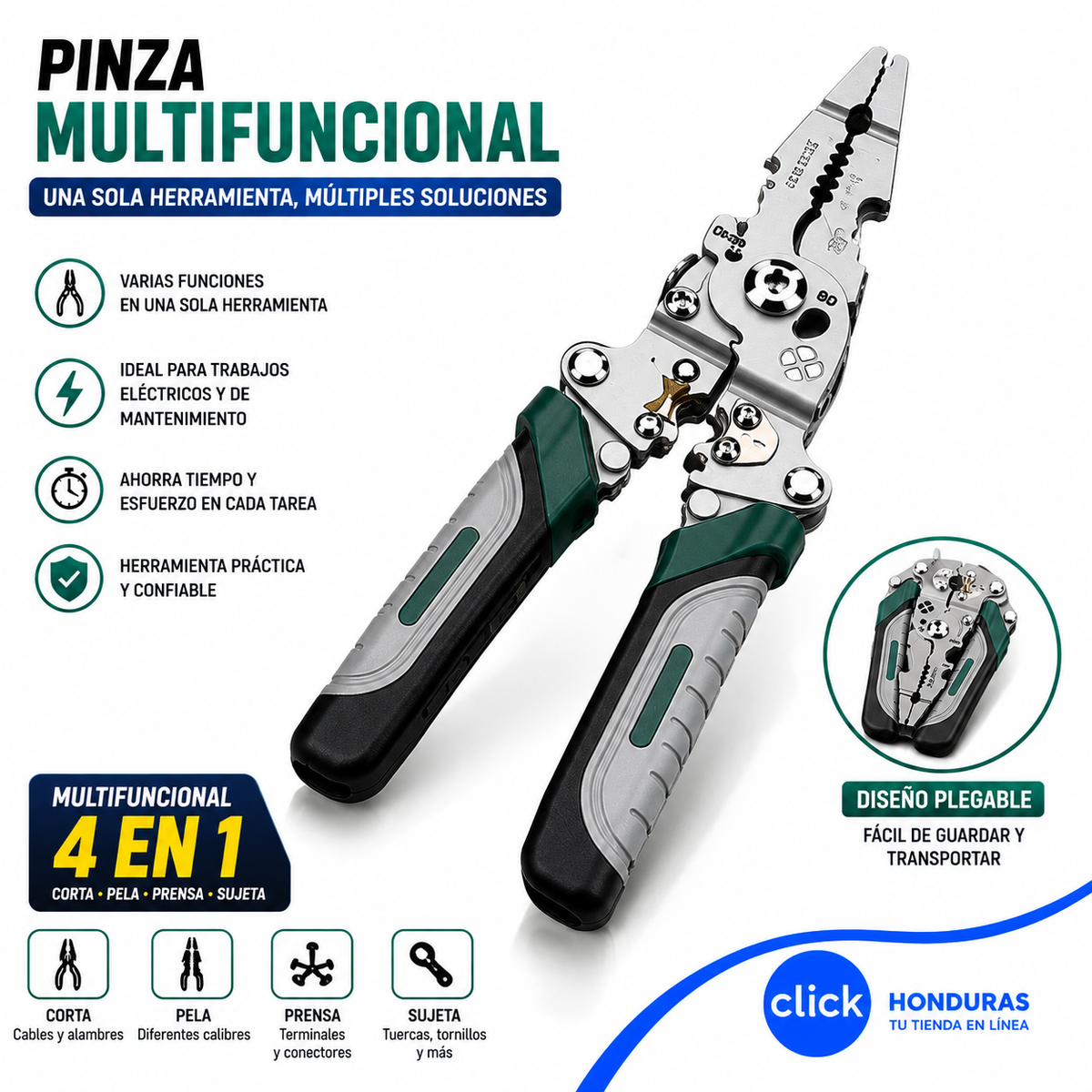 ALICATE UNIVERSAL PARA ELECTRICISTA TENAZA CORTADORA DE CABLE