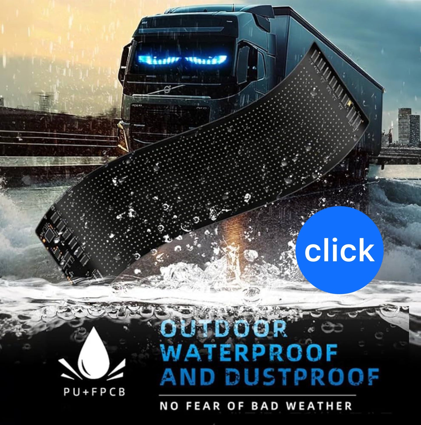 RÓTULO LED CON OJOS PARA CARRO PAQUETE DE 2