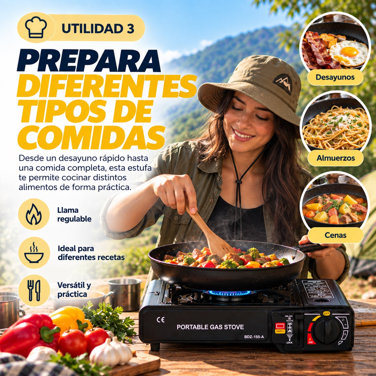 ESTUFA DE GAS DE 1 QUEMADOR PROTATIL CON ESTUCHE