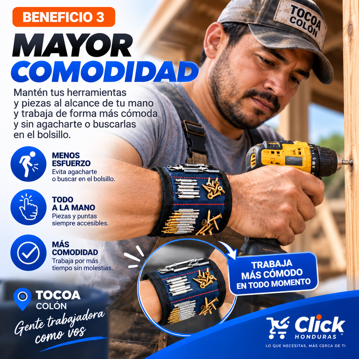 PULSERA MAGNÉTICA PARA HERRAMIENTAS | LLEVA TORNILLOS Y PUNTAS SIEMPRE A LA MANO