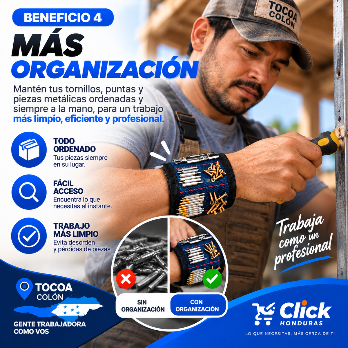 PULSERA MAGNÉTICA PARA HERRAMIENTAS | LLEVA TORNILLOS Y PUNTAS SIEMPRE A LA MANO